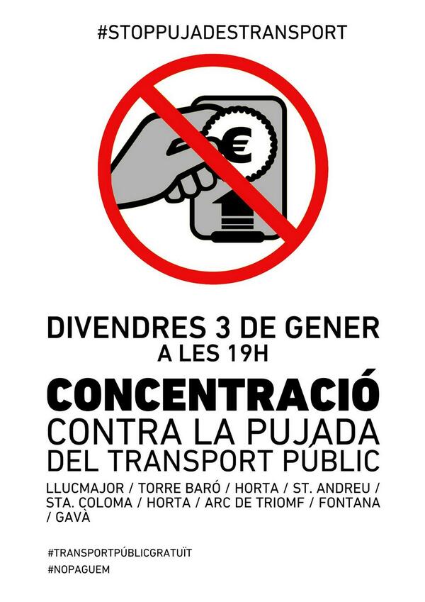 _agorabcn's tweet photo. Dilluns èrem 3 convocatòries, avui som 9, que es preparin! #StopPujadesTransport #NoPaguem @NoPaguem @TMBetRetallen http://t.co/hJ4yuuVx8c