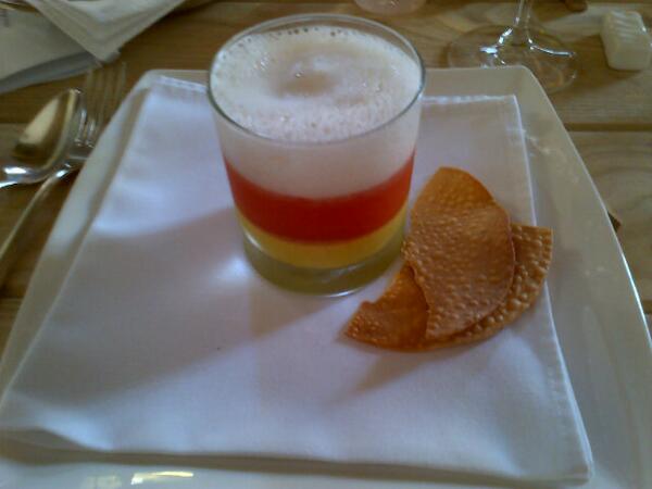 Lovely 3 color melon soup <a href="/SpringfontEats/">Springfontein Eats</a> #stanford #saroadtrip. Thanks for a wonderful lunch!