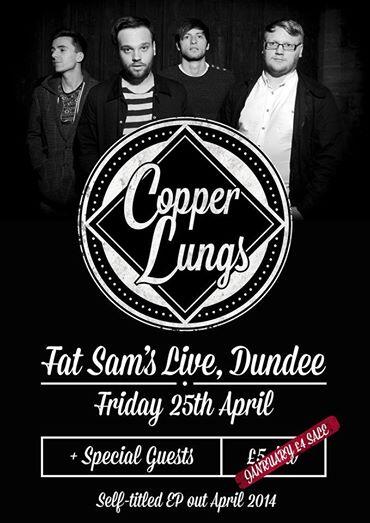 CopperLungs's tweet photo. Excited to announce the launch show for our new EP - FAT SAMS LIVE 25/04. Get tickets here! http://t.co/No04oMIF4F http://t.co/YbalWPENo0
