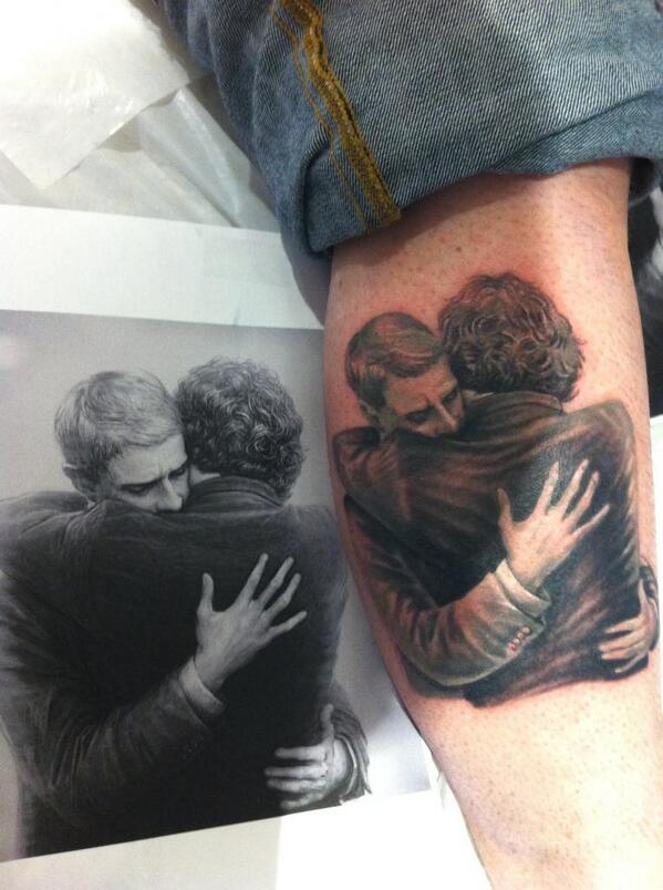 culttattoos's tweet photo. John &amp; Sherlock embrace - #tattoo #sherlock #sherlocklives http://t.co/de9dAzjXh3