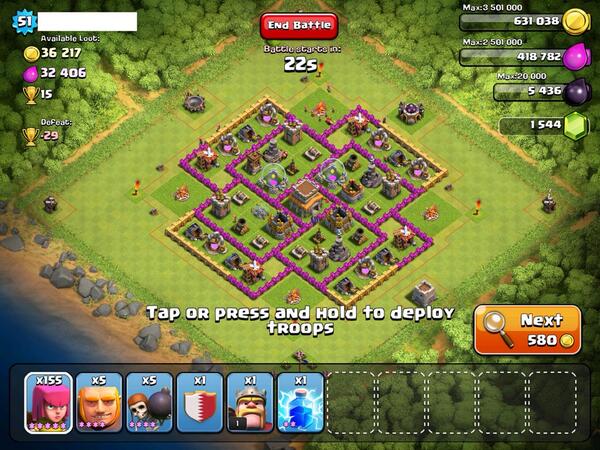 ClashBasesCOC's tweet photo. An example of a good TH 8 base. http://t.co/tsbUY7jMrE