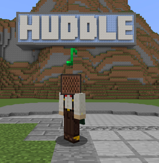 iamchasek's tweet photo. Note block hat + note particles = awesome! #HuddleMC http://t.co/lPfR6E5S4v
