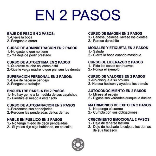 La vida en 2 pasos.... De nada!