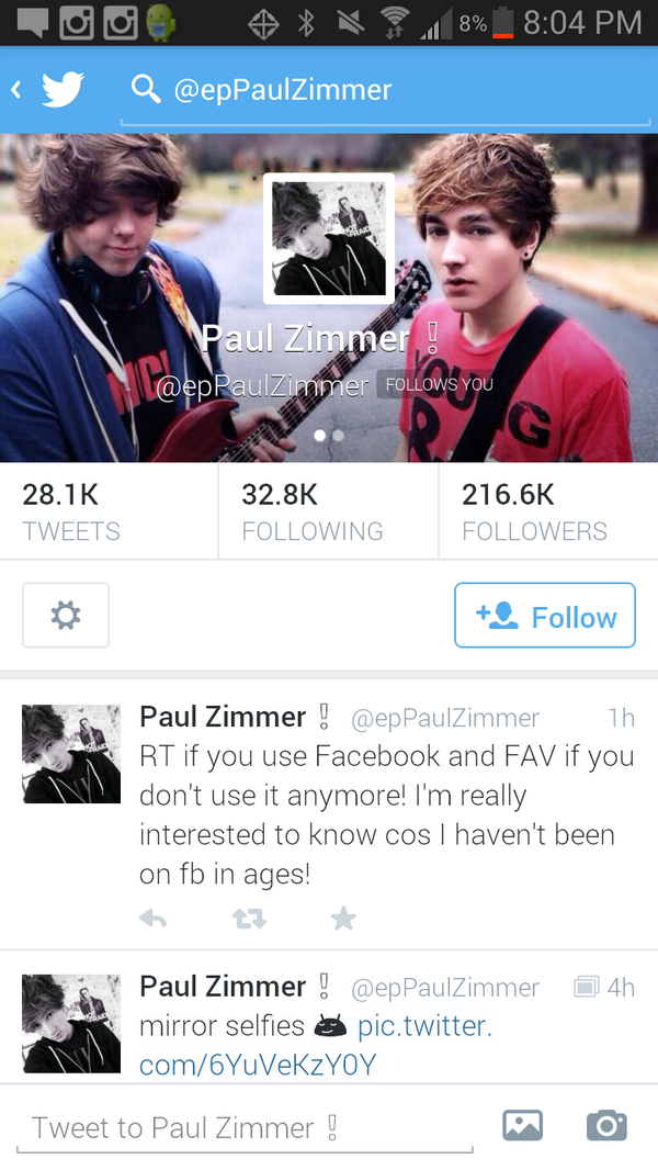 Crystalherndz's tweet photo. 😍😍😍 @epPaulZimmer  &amp; @Nashgrier  follow me !! 😍😍😍 http://t.co/7MqvfFMkpH