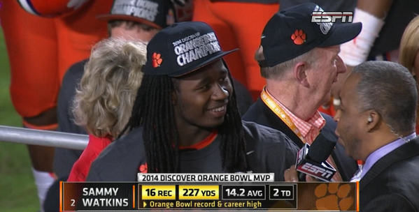 ESPNCFB's tweet photo. Sammy Watkins is your 2014 #OrangeBowl MVP http://t.co/rDhbJwLyUq