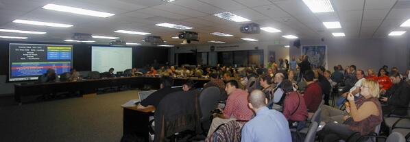 elakdawalla's tweet image. I took the pics for this panorama 10 years ago tonight, as we waited for Spirit's landing inside science ops. #MER10