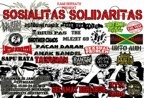 We Next Sosialitas Solidaritas GIGS 26 Januari 2014 at Tempat Pelelangan Ikan (TPI) Muaro Pariaman. Merapat Dude !!
