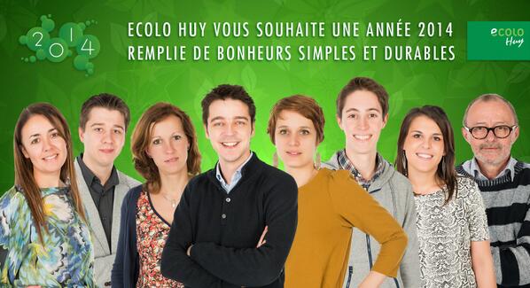 EcoloHuy's tweet photo. Les greens de #Huy vous souhaitent une heureuse année #2014. Et nous, on poursuit le boulot au #cchuy et #cpasHuy ! http://t.co/Fkj12huYcw