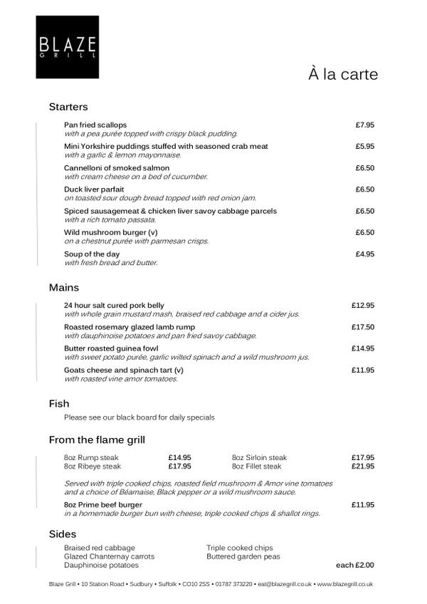 blazegrill's tweet photo. A New Year a new menu! During January 10%off your final bill. Quote BLAZEJAN2014 when booking or on arrival. http://t.co/eHLHguIQ6p