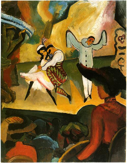 アウグスト・マッケ『ロシアンバレエⅠ』(1912) August Macke - Russisches Ballett  #表現主義 #ブリュッケ