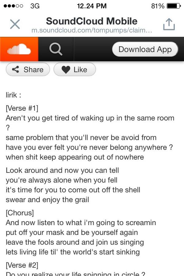 Tomato Pumpkins On Twitter Lirik Dan Lagu Claim Your Territory Tomatopumpkins Bisa Kalian Download Disini Http T Co Cjeavpqugf Http T Co Pwkviq1opu