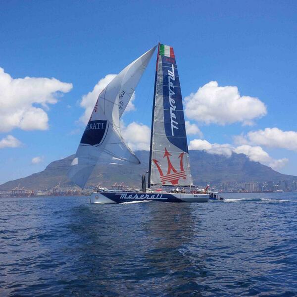 Maserati_HQ's tweet photo. Bathed in Cape Town sunshine, @giovannisoldini's Maserati cast off today for #Cape2Rio race: http://t.co/kvc0HSlewf http://t.co/fmfbLCzvoM