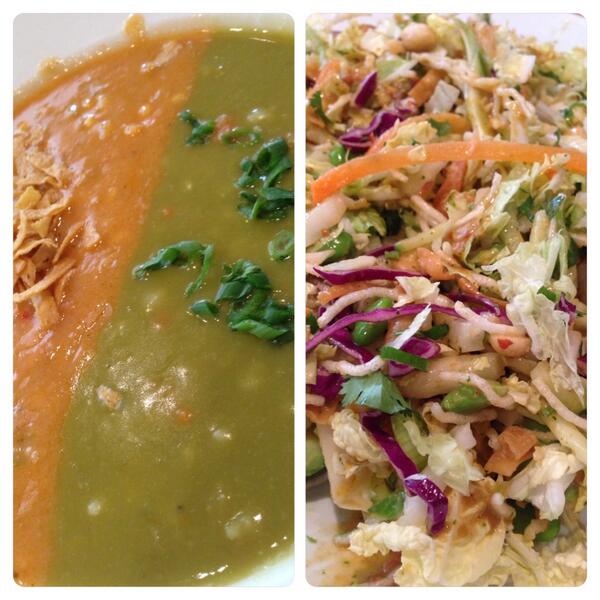 My absolute favorite!  Thai crunch salad and soup.  Love!  <a href="/calpizzakitchen/">calpizzakitchen</a>