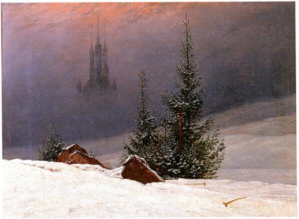 カスパール・ダヴィッド・フリードリッヒ『教会のある冬の景色』(1811) Caspar David Friedrich -Winterlandschaft mit Kirche　  #ロマン主義