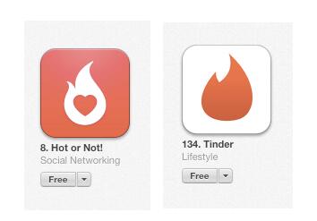 Hot or not vs tinder