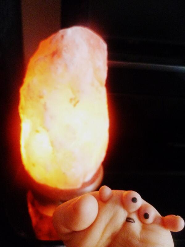 FriendsofStub's tweet image. Stub and himalayan salt lamp