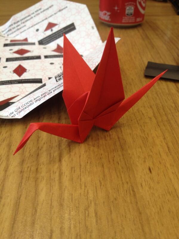 Promoção do Mirai ensinando como fazer um tsuru, dá o papel e ainda concorre a um jantar! #mirai18anos