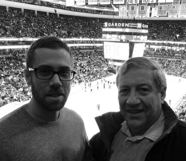 Buckwellc's tweet photo. At the B's games with Dad. Great way to spend a Saturday! #nhlbruins http://t.co/q2t5lA75Bn