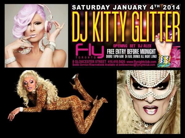 Tonite! The Kitty Returns! Australian Legend DJ Kitty Glitter <a href="/FlyNightclub/">FLY TORONTO</a> with DJ Alex FREE ENTRY b4 MIDNIGHT!