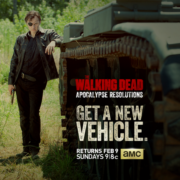 AMCthewalking's tweet photo. @WalkingDead_AMC: Hmm a car or a tank? Let us know what you want this year! #ApocalypseResolutions #TheWalkingDead http://t.co/pNkLHJwmt3