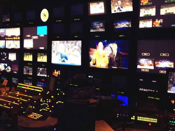 Another look in our #hockeynight control room during <a href="/CoachsCornerCBC/">Brittney Johnson</a>