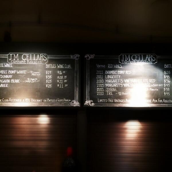 Tasting at one of the most aesthetically pleasing venues in Woodinville. JM Cellars.