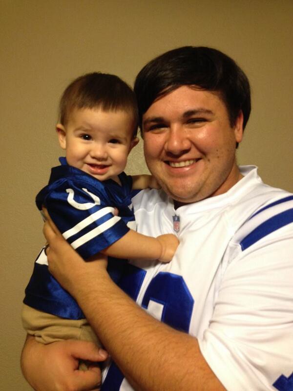 Witty_Devils's tweet image. @Colts My son, Ryker, and I celebrating after a Colts comeback!! #Divisonal #TimeToShine #BleedBlue