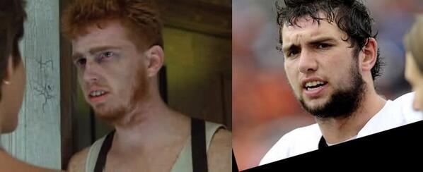 amarshahism's tweet photo. Andrew Luck doppelganger. The dude from the Burbs starring @tomhanks #scarybeard http://t.co/mw5oTdFpOQ