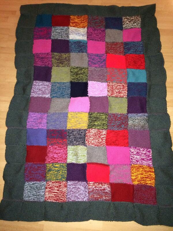 Mother made me take a photo of her amazing knitting haha deirg loves her blankets! #knittedblanket #tookforever