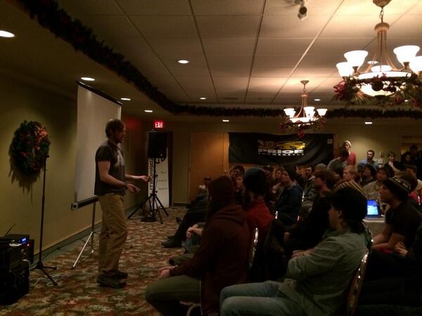 CanuckSplitfest's tweet photo. Next up is @KyleMiller411 recounting a traverse or something like that? #canucksplitfest http://t.co/CBuM3aPLuX