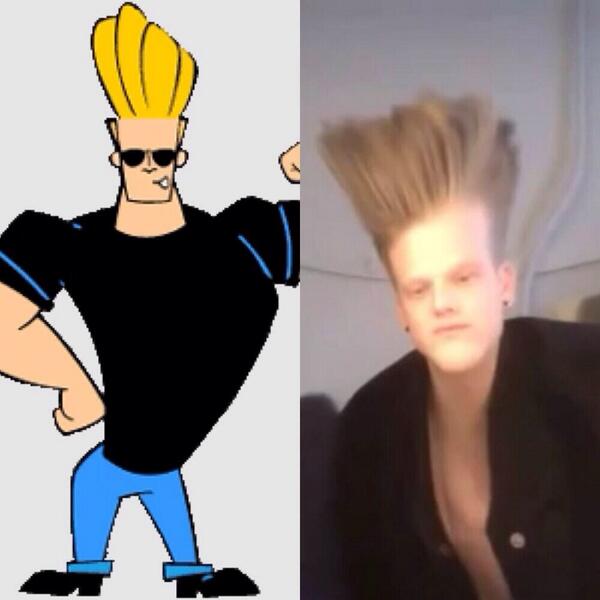 Official Johnny Bravo Quiff Wig And Glasses Licensed Tv