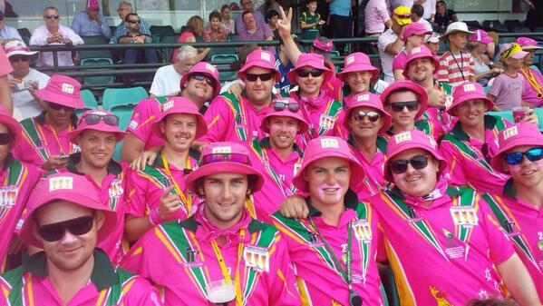 CTDCricket's tweet photo. 22 pink crusaders loving a great day of cricket. Pinking up for a great cause @BrettLee_58 fancy another pic? http://t.co/MRf1ao6Fd4