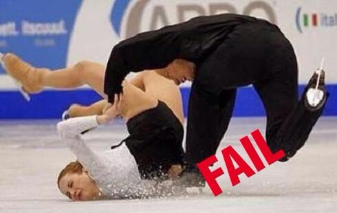 RacialOlympics's tweet photo. The white's couple skating team scores a low 2 from the judges http://t.co/o9gMU22LW7