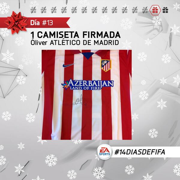 Día 13: Camiseta firmada por Óliver del Atleti. Sigue a @EASPORTSEsp y haz RT para poder ganar! #14diasdeFIFA