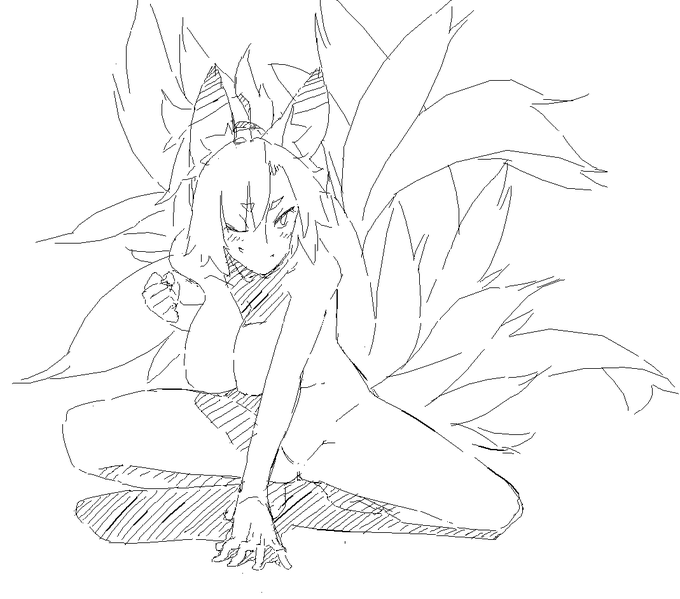 ω・`ア こっちにも。 野生の九尾が服を着てるわけがなかろうて 