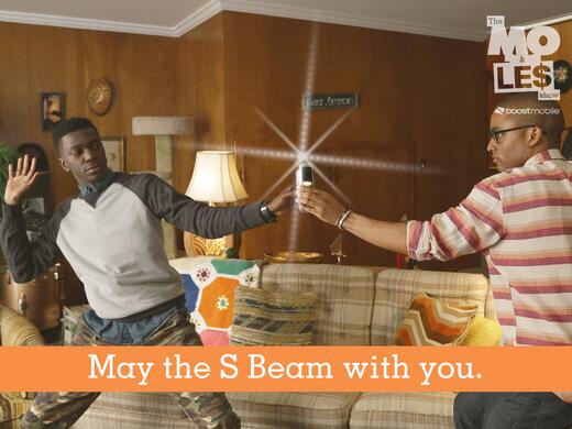 boostmobile's tweet photo. #MoAndLes put the #GSIII S Beam feature of the to the test. #starwars #tooeasy http://t.co/sBpEzy4fCp http://t.co/aglxF8KhHm