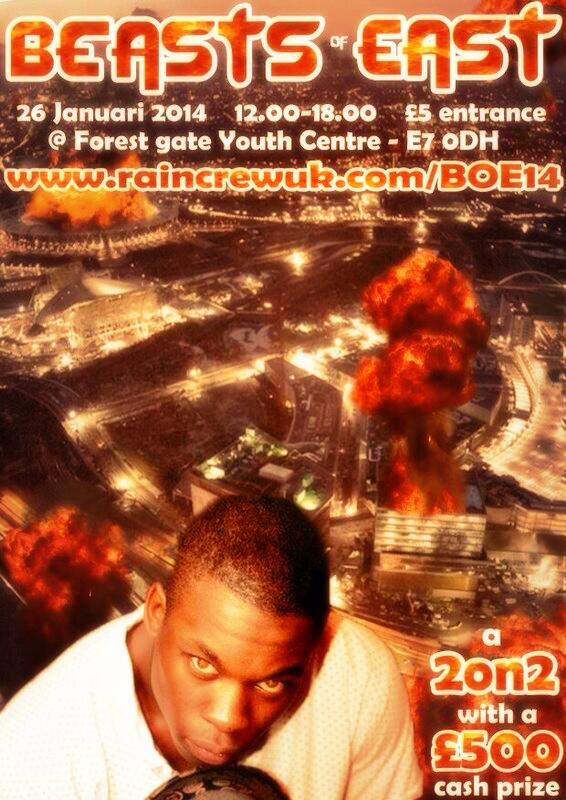 WildgStyle's tweet photo. @Raincrew Beast of East _ Bboy 2on2 Comp _ Fun day, Cash Prizes for Winners _ @WildgStyle and @odbchilly hosting http://t.co/RgCEMhXop2