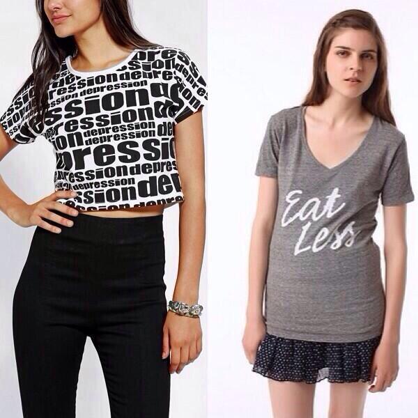 shaunasshipmans's tweet photo. Can't believe that Urban Outfitters were selling these. Depression &amp; eating disorders aren't fashion statements. http://t.co/pnw05LWuLq