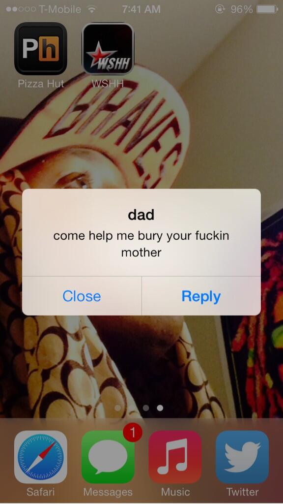 dontjudgeimFat's tweet photo. MY DAD GOTTA CHILL http://t.co/WaA2P0E3QV