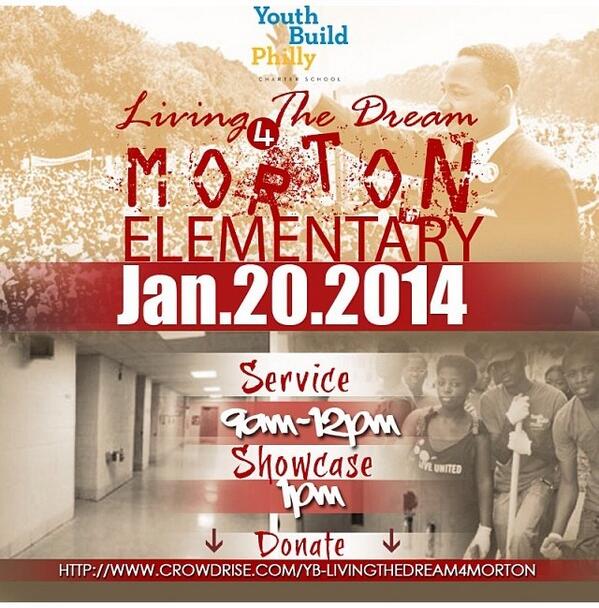 NuwiZEdom's tweet photo. Support @YBPhilly as they prepare to revitalize local elementary school on MLK Day. To Fund: http://t.co/AVOimh12Ao. http://t.co/dxA5HRKfMm