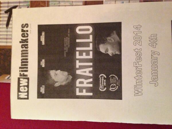 Fratello2013's tweet photo. New Filmmakers NY Winterfest '14 http://t.co/sNxMGEyVYS