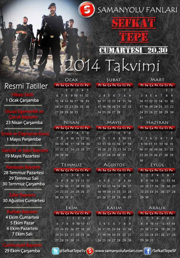 SefkatTepeTv's tweet photo. ŞEFKAT TEPE - 2014 Takvimleri - Versiyon 6 :) @stvfanlari @kiliicmert @ertugrulsakari http://t.co/r7OghIW36M