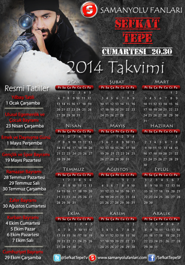SefkatTepeTv's tweet photo. ŞEFKAT TEPE - 2014 Takvimleri - Versiyon 9 :) @stvfanlari ŞAHİN http://t.co/vsVIHEwejW