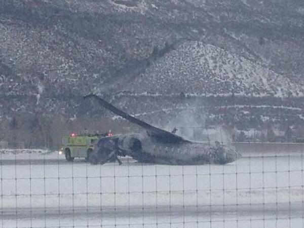 One dead as small jet crashes on runway at Aspen airport