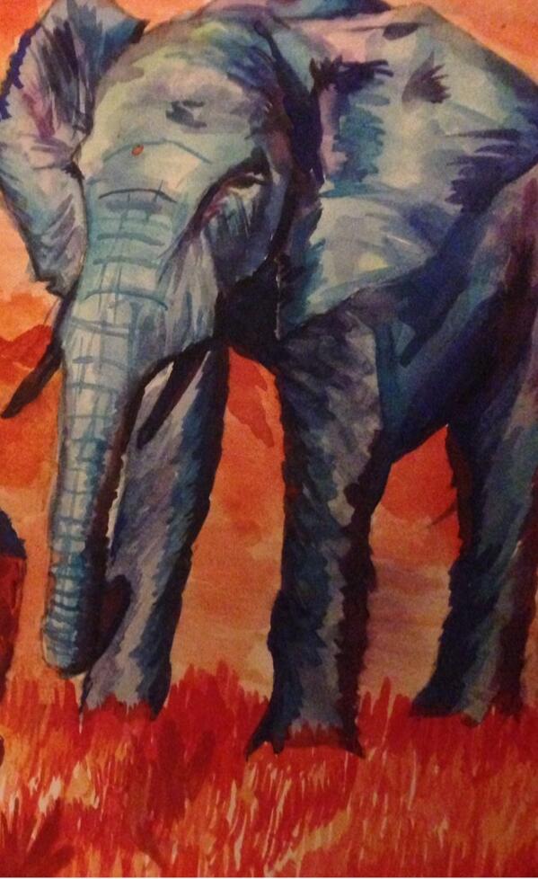 RachaelLowton's tweet image. #Elephant #art #monocramatic #ihavemissedpainting #watercolours