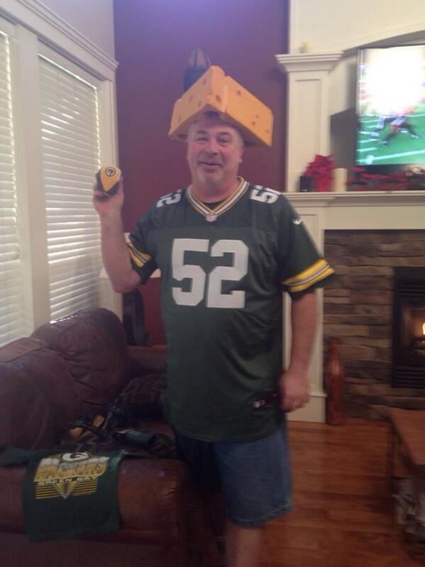 PrestonDoli's tweet photo. @packers lets go packers. Got one of your biggest cheese heads all the way in BC, Canada. My old man showing support http://t.co/iJrWaUtqL1