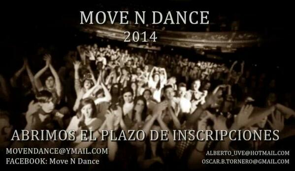 MoveNDance's tweet photo. ABRIMOS INSCIPCIONES hasta el 28 de febrero para los coreógrafos que quieran presentar show en el Move N Dance 2014 http://t.co/bj4nA5O5oU