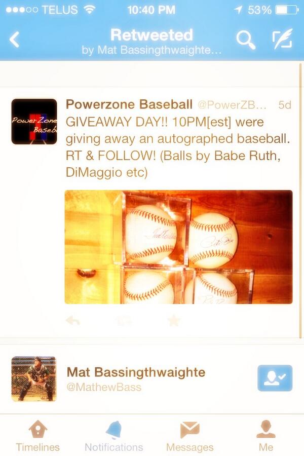 PowerZBaseball's tweet image. Congratulations to @MathewBass you've got 1 of 7 autographed baseball's. Ill DM within minutes.