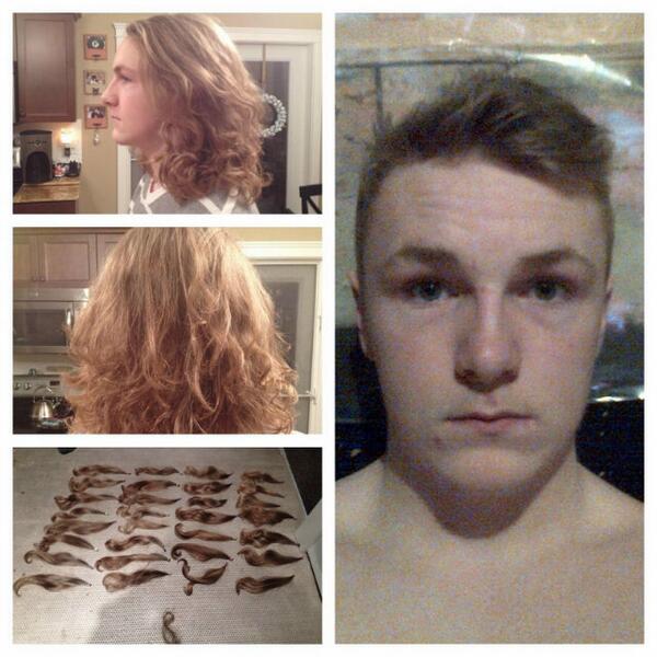 LSchatz10's tweet photo. Its been growing out for 19 months and it holds some great memories but it was time to go #goingtocancer http://t.co/8Pdk4qX9GJ