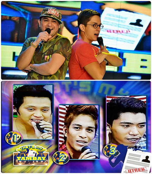 EatBulaga's tweet photo. THAT'S MY TAMBAY
#1 Bryan from Caloocan City 
#2 Criz from Dasmariñas, Cavite 
#3 Jackson from Taytay, Rizal http://t.co/peKuXPYUN2